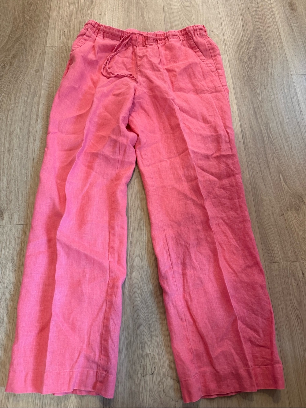 Charter club luxury Pink Drawstring Linen-Blend Pants